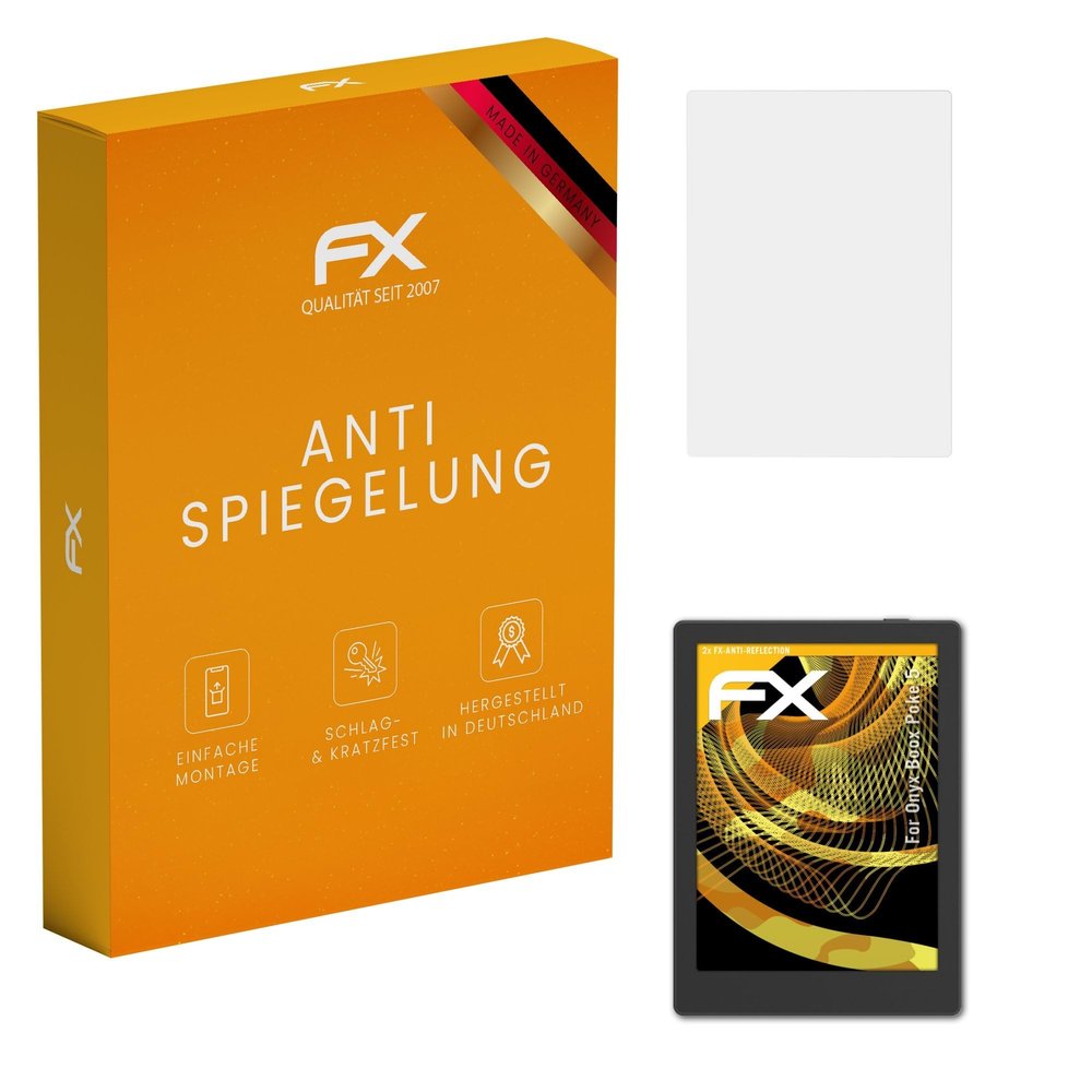 atFoliX Screen Protector compatible with Onyx Boox Poke 5 Screen Protection Film, anti-reflective and shock-absorbing FX Protector Film (2X)