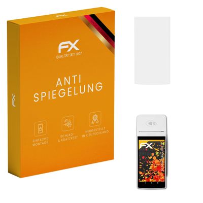 atFoliX Screen Protector compatible with Castles Saturn 1000 F2 / PCI PTS 6.0 Certified Screen Protection Film, anti-reflective and shock-absorbing FX Protector Film (2X)