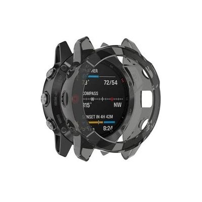 BCMCBV Soft TPU Protector Silicone Full Case Cover for Garmin Fenix 6 6X Pro Watch Accessories Shell Outer Edge Steel Tachymeter Case (Color : H, Size : for Fenix 6X Pro)