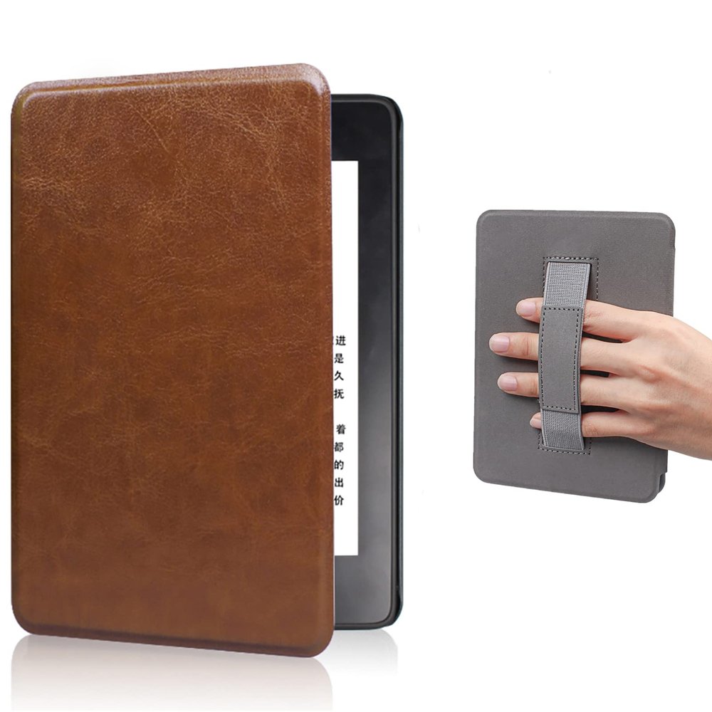 Case for 6" All-New Kindle (11th Generation 2022 Release, Model: C2V2L3), PU Leather Cover with Hand Strap and Auto Sleep/Wake, Crazy Horse Print