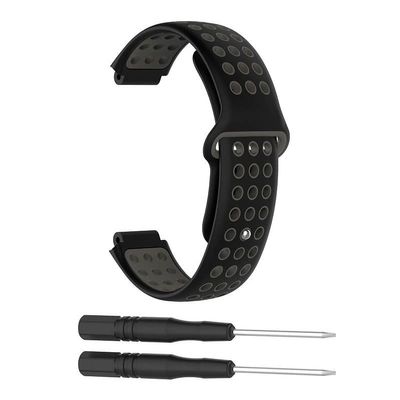 BCMCBV Silicone Watch band For Garmin Forerunner 220 230 235 630 620 735 Approach S20 S6 S5 GPS SamrtWatch Wrist bands Sport (Color : Black-deep gray)