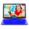 17.9" Portable DVD Player with 15.6" HD Screen, 6Hr Battery, USB/SD, Remote (Blue) view 1