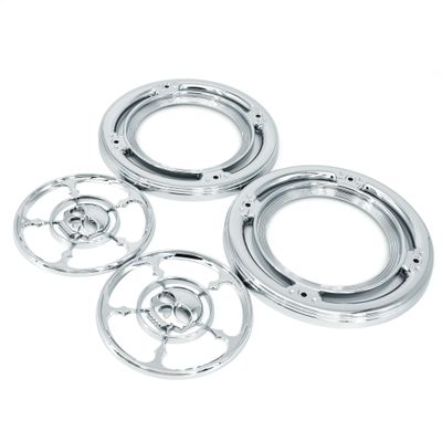 Americruise Front Speaker Grills Trim Cover (Chrome Skull Style) for Harley Touring Electra Street Glide & Trike 1996-2013 (Skull Rear)