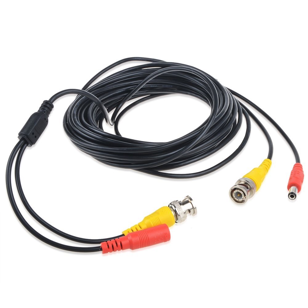 Jantoy 65ft Black Video Power BNC Cable Cord Lead Wires Replacement for Kguard CCTV DVR Security Cameras