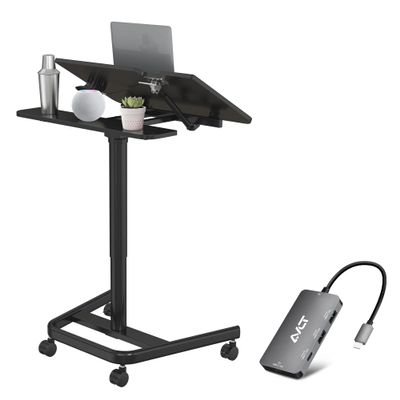 AVLT Split Top Rolling Desk and USB C USB A PD Hub
