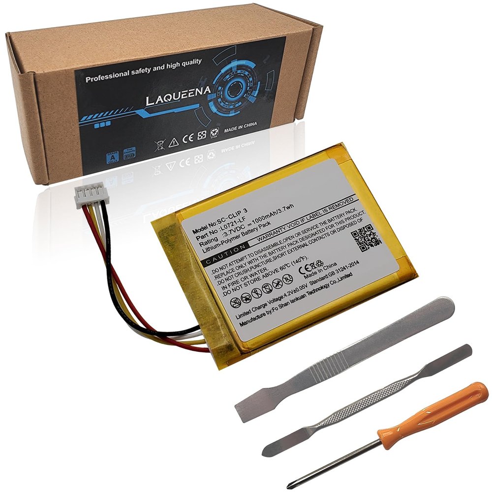 LAQUEENA L0721-LF 1000mAh Battery Compatible with Clip 3 / Clip 3AN / Clip 3SAND Waterproof Bluetooth Speaker with Tools Battery Part NO Clip3 Clip3AN Clip3SAND