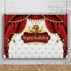 OERJU Royal Prince Birthday Backdrop Royal Red and Gold Happy Birthday Backdrop Little Baby Prince King Crown Curtain Photography Background Boy Kids 1st Bday Party Decorations Supplies 12x10ft view 3