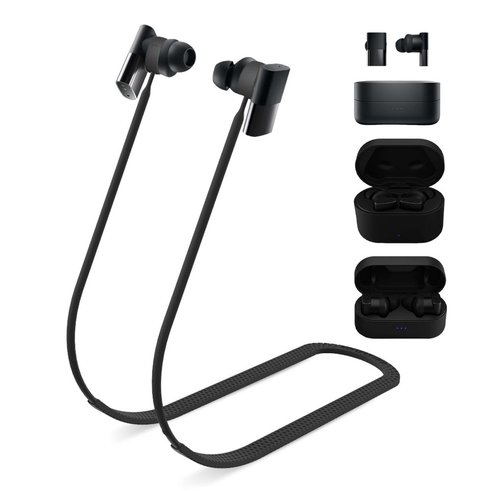 Alquar Anti-Lost Strap for Status Audio Between Pro/Status Between 3ANC Earbuds, Sports Soft Silicone Lanyard Accessories Compatible with Status Audio Between Pro/3ANC Earbuds Neck Rope Cord (Black)