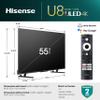 Hisense 55-Inch Class U8 Series Mini-LED ULED 4K UHD Google Smart TV (55U8K) - QLED, 480 Motion Rate, 144Hz Game Mode Pro, Dolby Vision IQ, HDMI 2.1, Alexa Compatibility, 2.1.2 Multi-Channel Audio view 3
