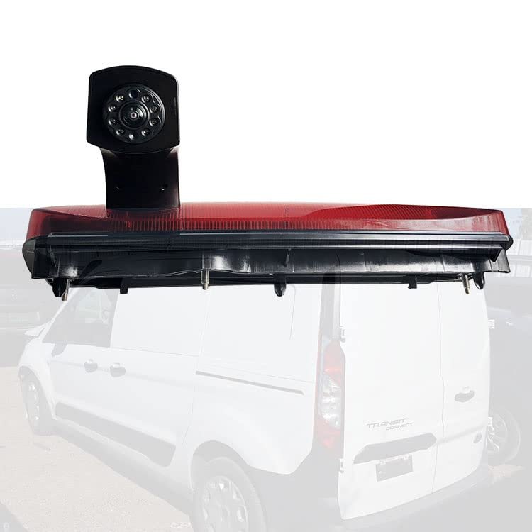 12V Led/IR Light 3rd Third Brake Light Backup Reverse Parking Rear View Reversing Camera IR Lights for Ford Transit Connect Brake Light Camera (2014-2019) Night Vision Waterproof (Camera)