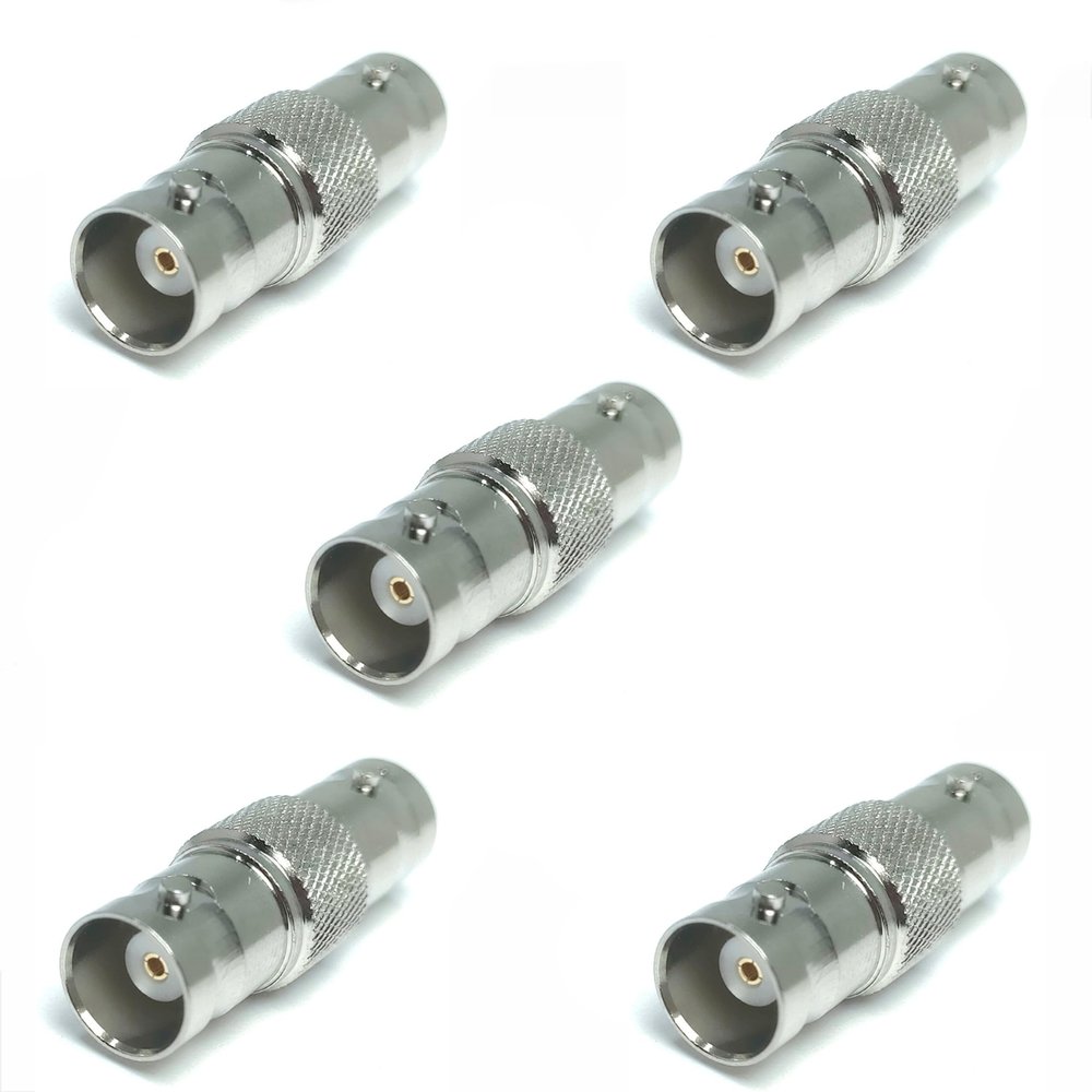 BNC Female to Female, 5-Pack BNC Barrel Connector Coupler, Extend Cables on CCTV Camera Survelliance System