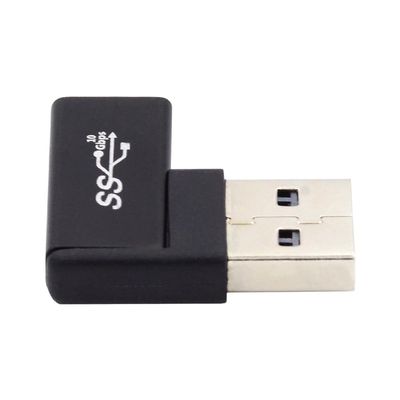 NFHK USB-C Type C Female to USB 3.0 A Male Data Adapter Flat Horizontal 90 Degree Right Angled for Laptop Desktop