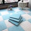 easycustomerlee 12pcs Tiled Puzzle Play Mats Interlocking Shaggy Soft EVA Foam Mats Protective Floor for Children Kids Room Home Parlor Bedroom(Lightblue) view 3