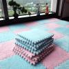 easycustomerlee 12pcs Tiled Puzzle Play Mats Interlocking Shaggy Soft EVA Foam Mats Protective Floor for Children Kids Room Home Parlor Bedroom(Lightblue) view 4