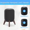 Yibracki Table Wood Stand for HomePod 2nd Gen Speaker with Dust-Proof Cover, Anti-Slip Wooden Desktop Speaker Stand Compatible with Homepod 2 Wood Tripod Holder with Sturdy Metal Frame, Black view 2