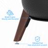 Yibracki Table Wood Stand for HomePod 2nd Gen Speaker with Dust-Proof Cover, Anti-Slip Wooden Desktop Speaker Stand Compatible with Homepod 2 Wood Tripod Holder with Sturdy Metal Frame, Black view 3