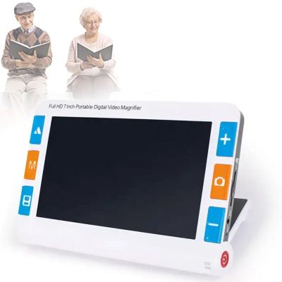 7 Inch Handheld Portable Digital Magnifier,Double Camera View Far and Near,2X~32X Zoom with 26 Color Modes for Seniors,Low Vision,Books,Pages,Magazines,Newspapers and Maps
