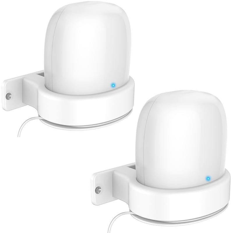 Aokicase For Google Nest WiFi Pro Holder Desktop Stand Holder Accessories with Integrated Cable Management, Smart Home Speaker Accessories Rack, Space Saving (Google Nest WiFi Pro, White) 2 Pieces