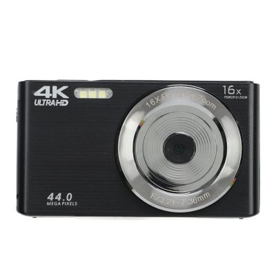 16X Digital Zoom Camera for Travel Photography, 4K 44MP, Shock Proof Plastic Housing, 2.8in Screen (Black)