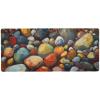 XXL Rubber Base Mouse Pad Oversized Desk Mat for Gaming and Office Soft with Stitched Edges Non Slip Portable 16x35.5in Abstract Pebble Design view 1