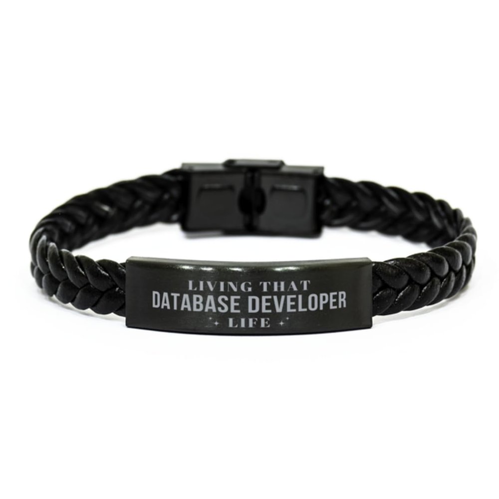Mugart Database Developer Braided Bracelet Database Developer Student Graduation, Living that Database Developer Life Funny, Sarcasm Gifts for Coworkers, Friend Database Developer Birthday
