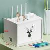 Router Placement Rack WiFi TV Cabinet Organizer Desktop Plug Modem Network Cable Cover Box Shelf (Color : White) view 3