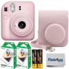 Fujifilm Instax MiniI 12 Instant Film Camera Blossom Pink, Fujifilm Instax Mini Twin Pack Instant Film 20 Prints, Prtotective Case, Gift Bundle view 1