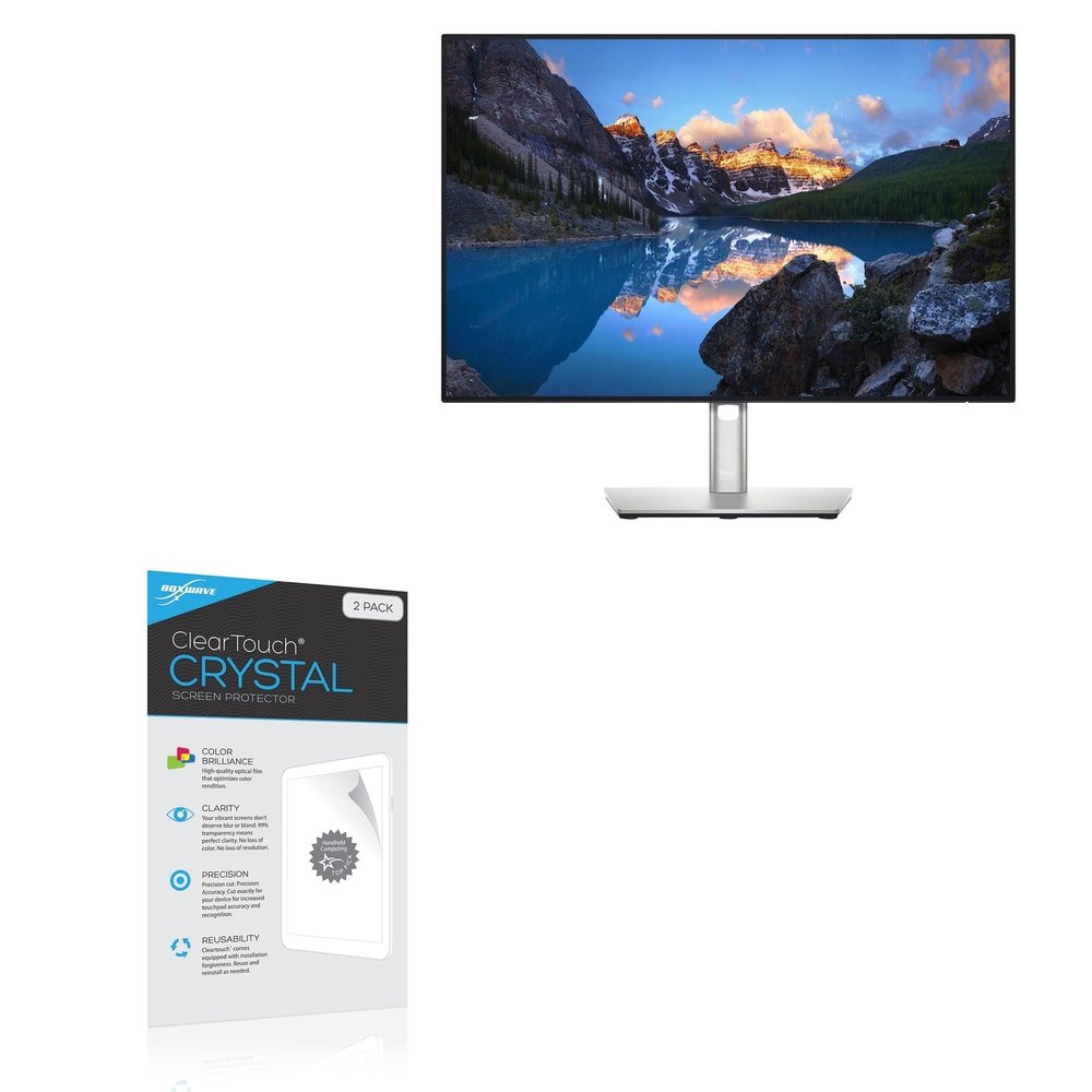 BoxWave Screen Protector Compatible with Dell UltraSharp 24 (U2421E) - ClearTouch Crystal (2-Pack), HD Film Skin - Shields from Scratches