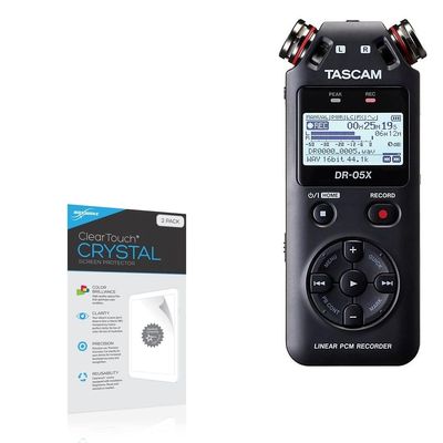 BoxWave Screen Protector Compatible with TASCAM DR-05X - ClearTouch Crystal (2-Pack), HD Film Skin - Shields from Scratches