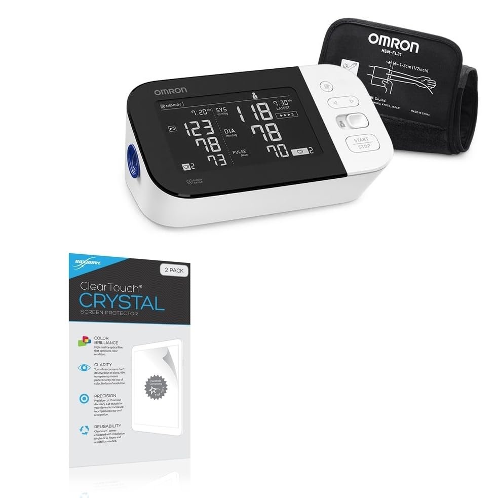 BoxWave Screen Protector Compatible with Omron 10 Series BP7450 - ClearTouch Crystal (2-Pack), HD Film Skin - Shields from Scratches