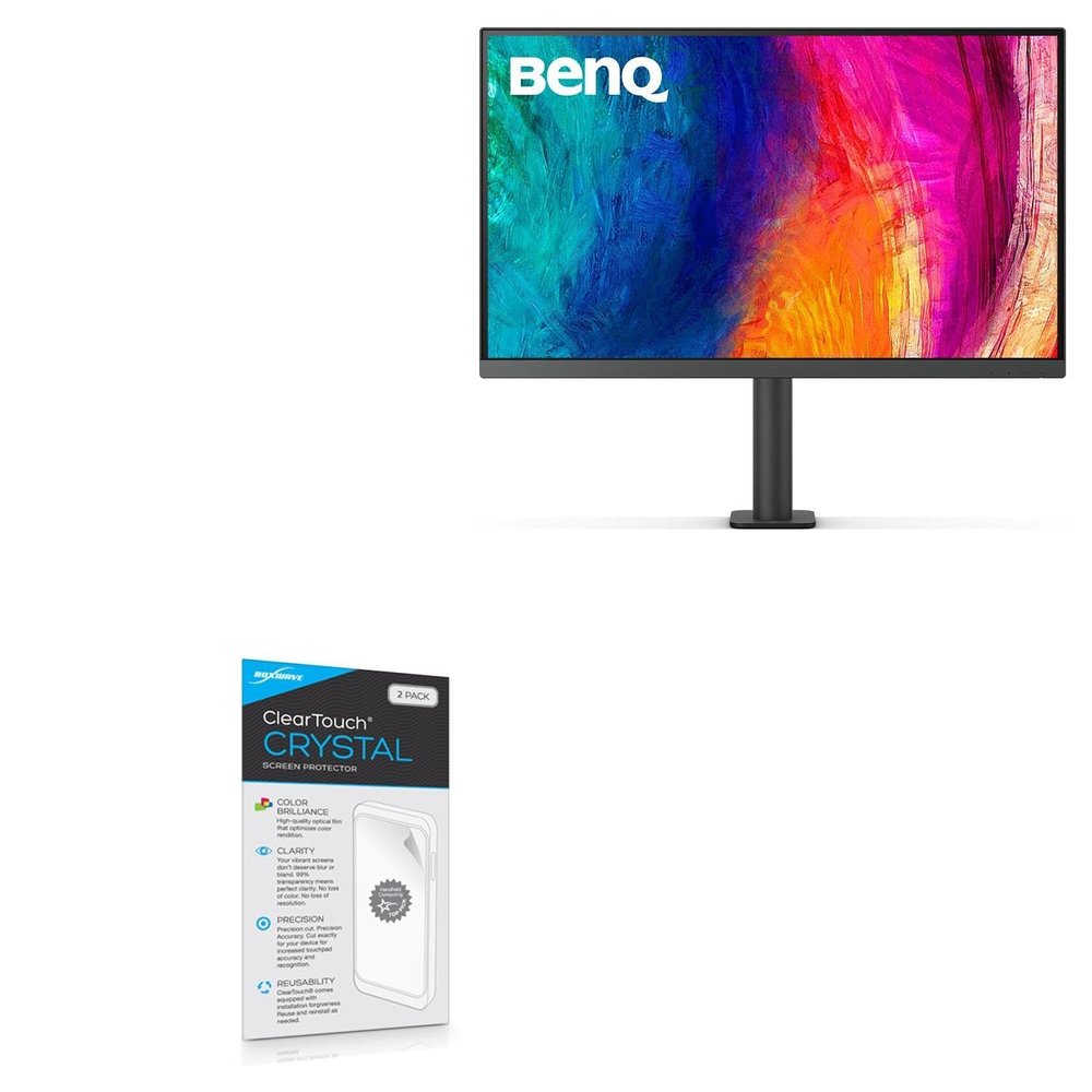 BoxWave Screen Protector Compatible with BenQ PD2705UA (27 in) - ClearTouch Crystal (2-Pack), HD Film Skin - Shields from Scratches