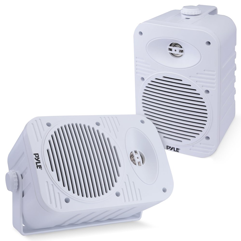 Pyle Indoor Outdoor Speakers Pair - 500 Watt Dual Waterproof 5.25 2-Way Full Range Speaker System w/ 1/2 High Compliance Polymer Tweeter - in-Home, Boat, Marine, Deck, Patio, Poolside (White)