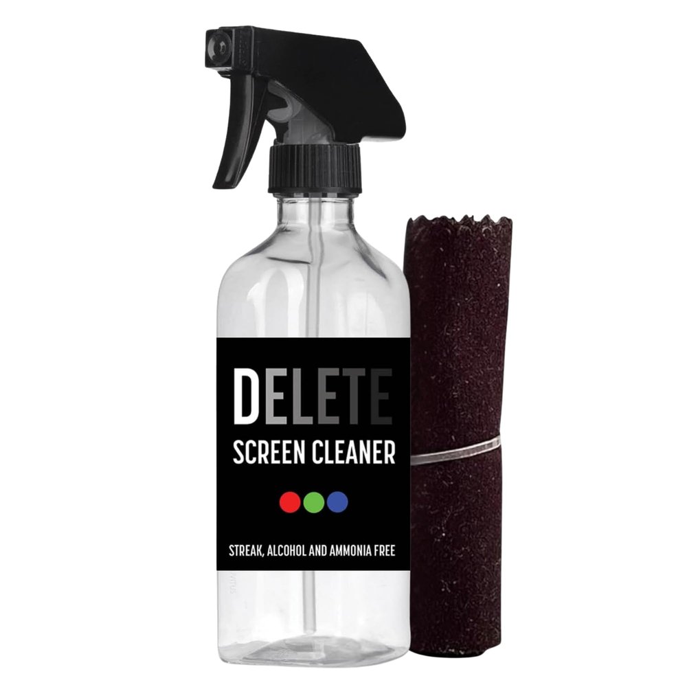 Delete Screen Cleaner Spray Kit, 16oz Bottle and 12"x12" Microfiber Cloth