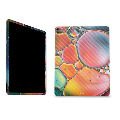MightySkins Carbon Fiber Skin Compatible With Apple iPad Pro 12.9" M2 6th Gen (2022) Full Wrap Kit - Rainbow Bubbles | Protective Durable Textured Carbon Fiber Finish | Easy To Apply | Made in the USA