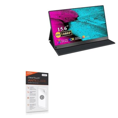 BoxWave Screen Protector Compatible with Newsoul Portable Monitor 03-Touchscreen-US (15.6 in) - ClearTouch Anti-Glare (2-Pack), Anti-Fingerprint Matte Film Skin