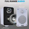 Pyle Indoor Outdoor Speakers Pair - 200 Watt Dual Waterproof 3.5 2-Way Full Range Speaker System w/ 1/2 High Compliance Polymer Tweeter - in-Home, Boat, Marine, Deck, Patio, Poolside (White) view 2