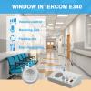 KOQICALL Window Intercom Window Speaker Intercom System Dual Way Anti-Interference Intercom Microphone for Bank Hospital Ticket Office Silver E340 view 2