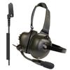 PRYME Heavy Duty Behind The Head (Racing Style) Dual Muff Headset with Radio Cable That fits All Kenwood Portable radios w/Multipin Connector. view 1