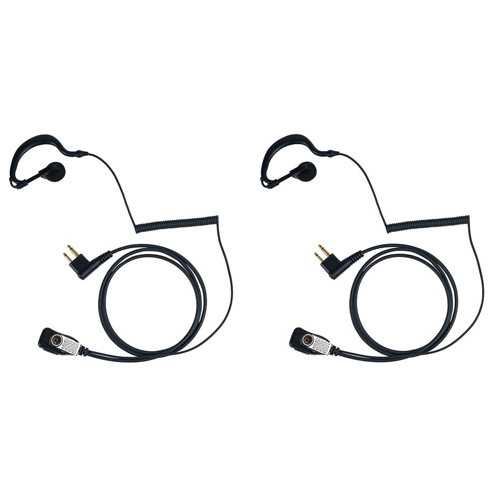 TDYU Walkie Talkie Headset Earpiece G Shape Earpiece with Mic Ptt for Motorola Cp200d Cp200 cls1410 CLS1110 Cp185 Rdm2070d Two Way Radio 2Pack