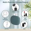 3PCS Silicone Headphone Organizer with 3PCS Silicone Cable Ties, Abnaok Data Cable Storage Case, Portable Wired Headphone Organizer Reusable Cable Straps for Home or Workplace view 4