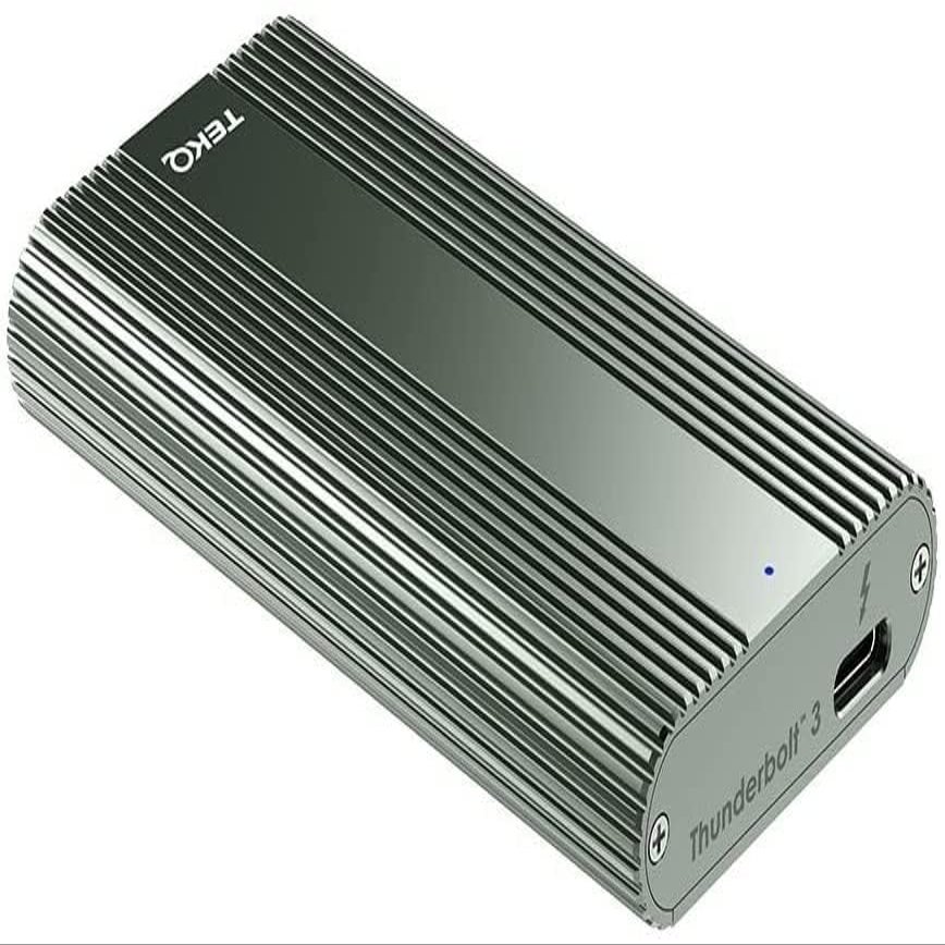 TEKQ [Intel Certified] Thunderbolt 3 External Portable SSD, Bus Powered, (Compatible with Thunderbolt 4 and USB 4 Devices) (SpaceGreen, 4TB)