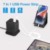 Power Strip with USB C Ports, FDTEK Power Cube with USB C, PD 20W Fast Charge Power Cube with 4 Outlets and 3 USB, 10FT Flat Plug Power Strip for Home, Office, Dorm Room Essentials view 2