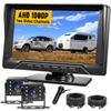 Dual RV Backup Camera Plug and Play, 7'' Backup Camera for Truck Trailer, No Delay, 1080P HD, 2 Channels, 150 Wide Angle, DIY Guide Lines, Night Vision, IP69 Rear View Camera view 1