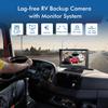 Dual RV Backup Camera Plug and Play, 7'' Backup Camera for Truck Trailer, No Delay, 1080P HD, 2 Channels, 150 Wide Angle, DIY Guide Lines, Night Vision, IP69 Rear View Camera view 2