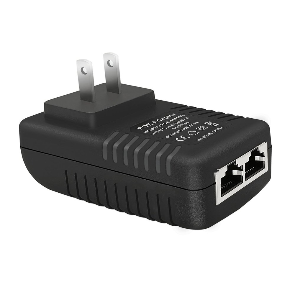 15V 1A POE Switch Injector, 15W 10/100Mbps Compliant IEEE 802.3af, Passive PoE Injector 2 Ports Power Over Ethernet Power Adapter for IP Cameras Mobile WLAN AP, Up to 100 Meters (325 Feet)