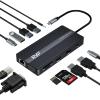 RVP+ USB C Docking Station 3 Monitors, 12-in-1, Triple Display-4K HDMI Dual Monitors & VGA, 5Gbps USB-C/A Data Transfer, USB 3.0, 100W Laptop-Charging, Gigabit Ethernet, Audio, SD/TF Dongle(RV-USB012) view 1