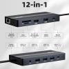 RVP+ USB C Docking Station 3 Monitors, 12-in-1, Triple Display-4K HDMI Dual Monitors & VGA, 5Gbps USB-C/A Data Transfer, USB 3.0, 100W Laptop-Charging, Gigabit Ethernet, Audio, SD/TF Dongle(RV-USB012) view 2