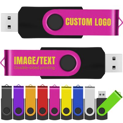 200Pcs 16GB Custom USB Flash Drive with Swivel Clip Customized USB Thumb Drive,Branding with Customizable USB Drive Logo,TATMOHIK Promotion Favors Personalized USB Stick(200 Pack 9 Color Options)