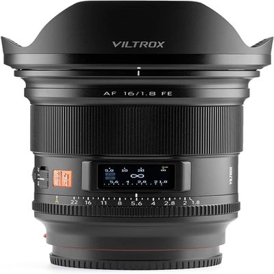 VILTROX AF 16mm F1.8 FE Full Frame Lens Autofocus Camera Lens with Built-in LCD Screen Compatible with Sony E-Mount Mirrorless Cameras a7 a7II a7III a7R a7RII a7RIII a7RIV