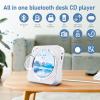 CD Player Portable Bluetooth 5.1 Desktop CD Player with HiFi Sound Speakers,Remote Control,Dust Cover,LED Display,Boombox FM Radio,USB/AUX for Home,Kids (White) view 3